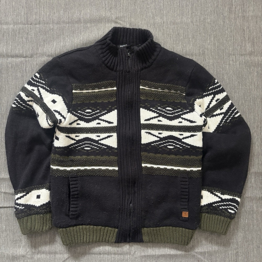 Black and Green Buffalo David Bitton Knit Sweater - XL